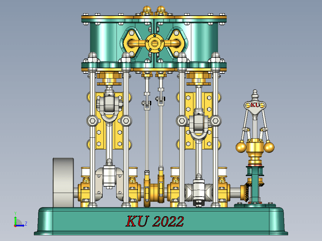 2缸蒸汽机 2 cylinder steam engine