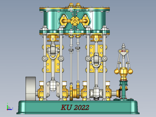 2缸蒸汽机 2 cylinder steam engine缩略图