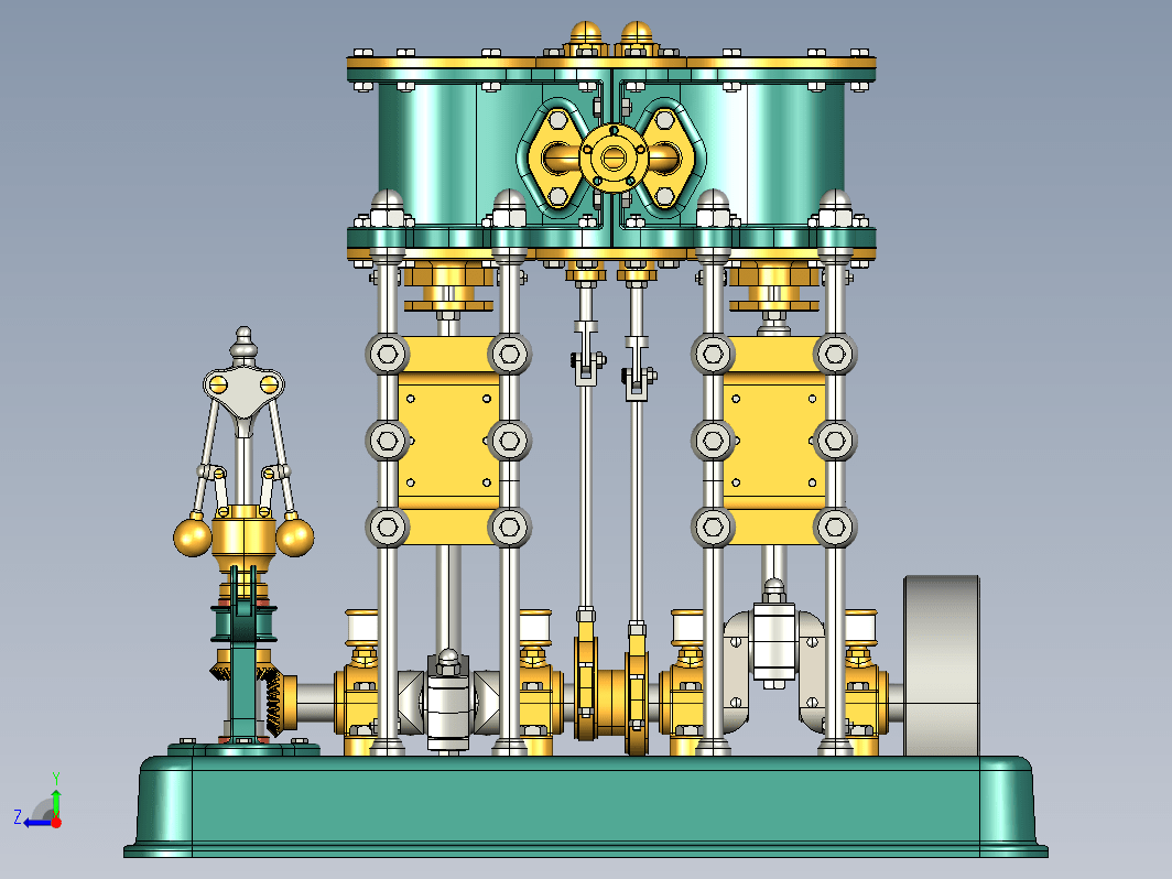 2缸蒸汽机 2 cylinder steam engine