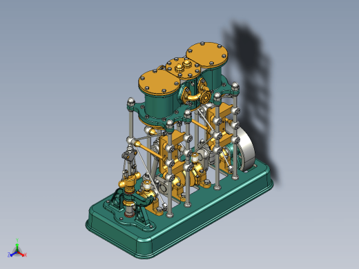2缸蒸汽机 2 cylinder steam engine缩略图