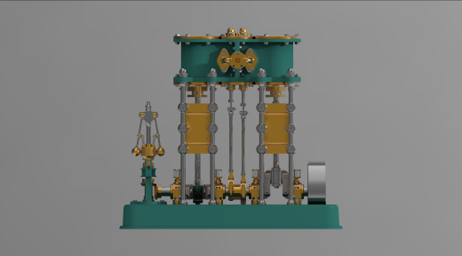 2缸蒸汽机 2 cylinder steam engine缩略图