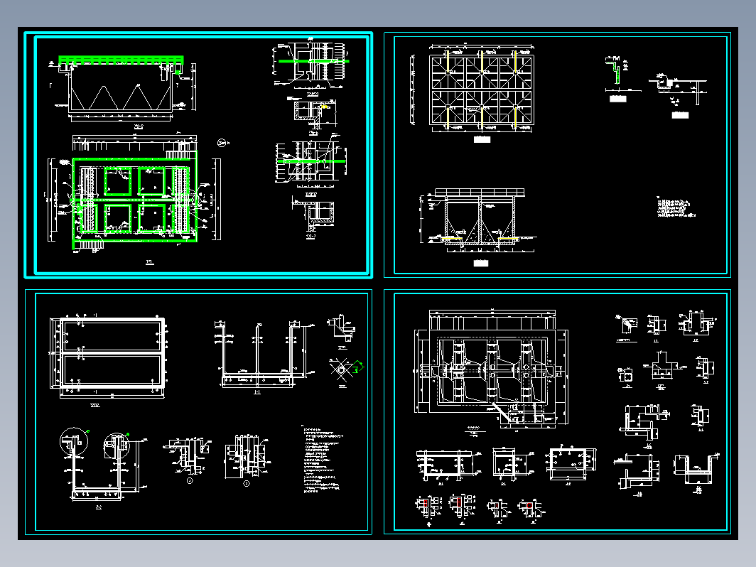 除油池隔油池土建全套cad图纸环保cad图纸