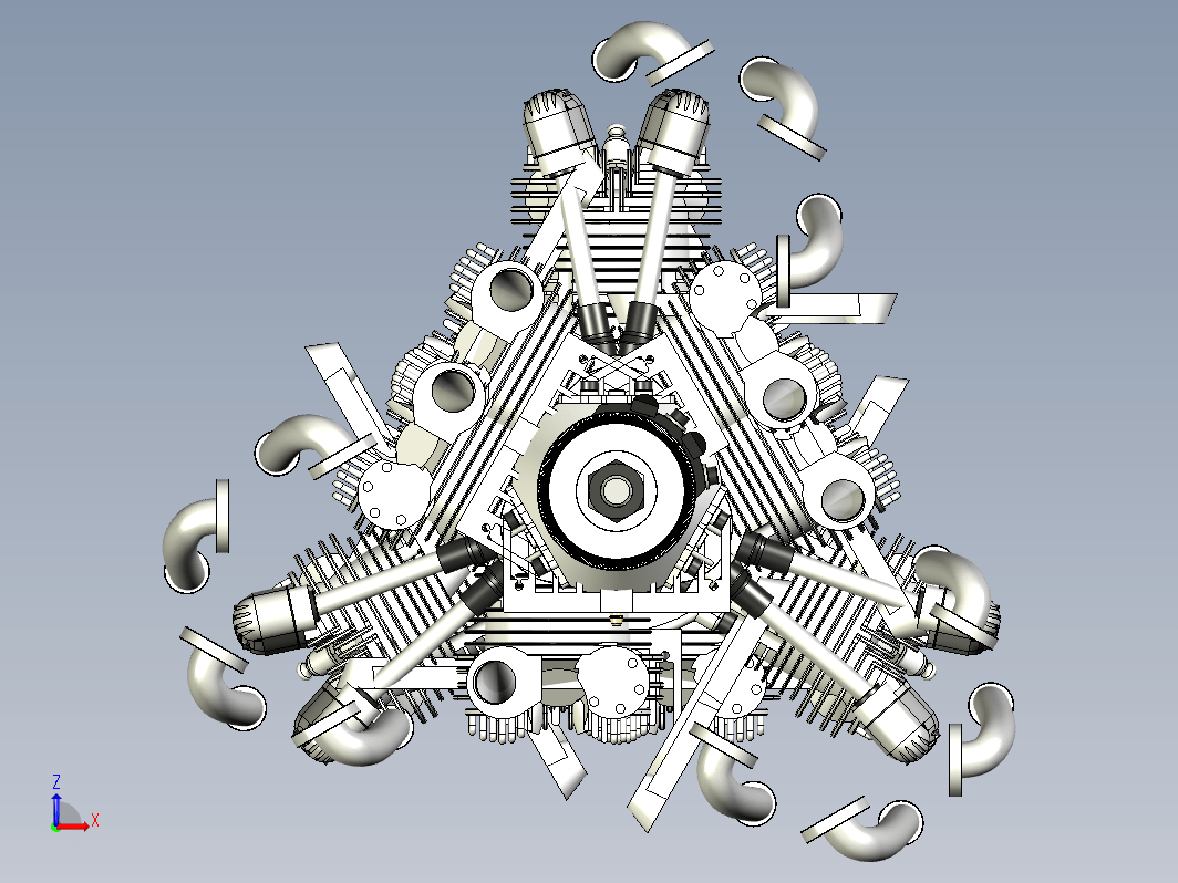 FG-90R3 星形3缸航模发动机