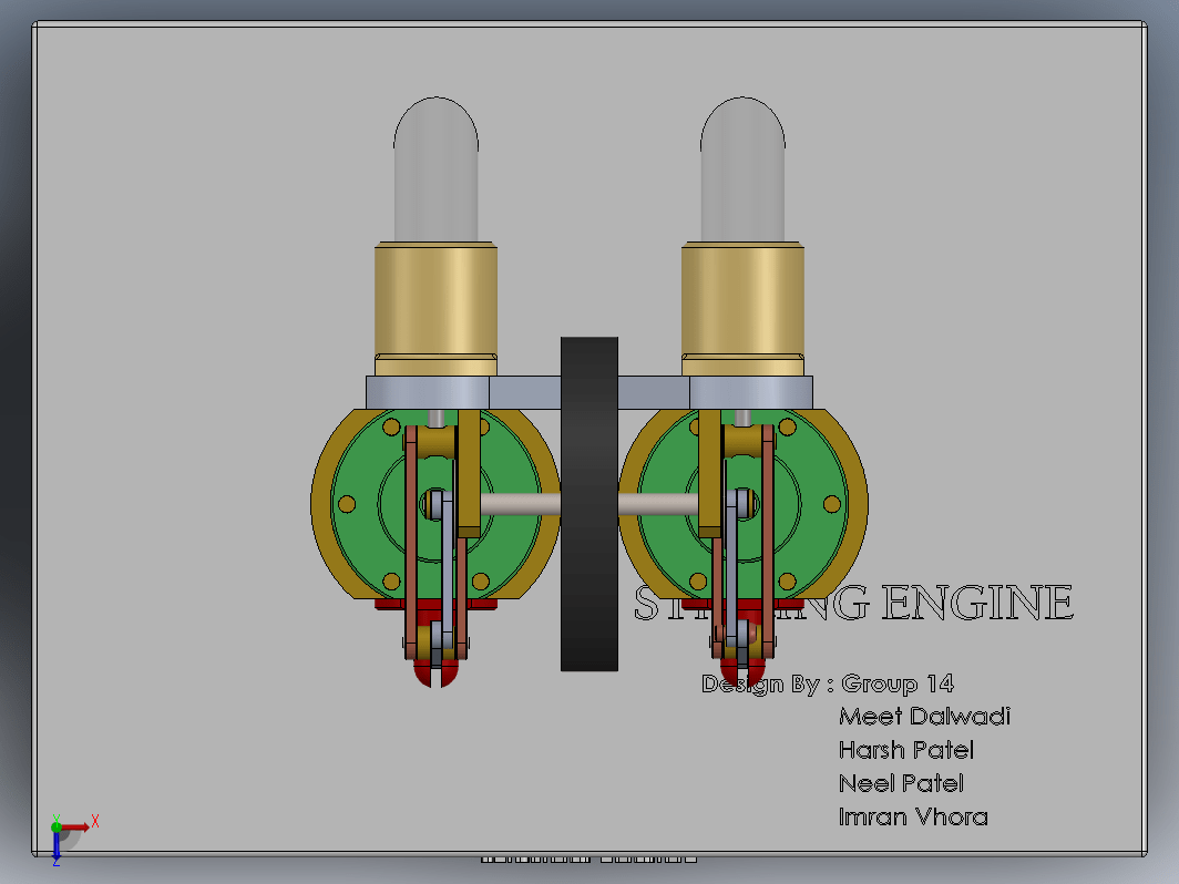 双缸立式斯特林发动机 2-Cylinder Vertical Sterling