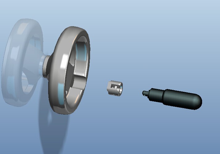 机械设备用手轮模型 -手摇臂可折叠