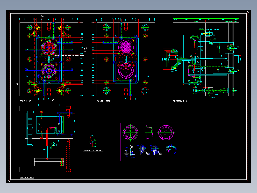 模具结构图—068先抽芯强脱