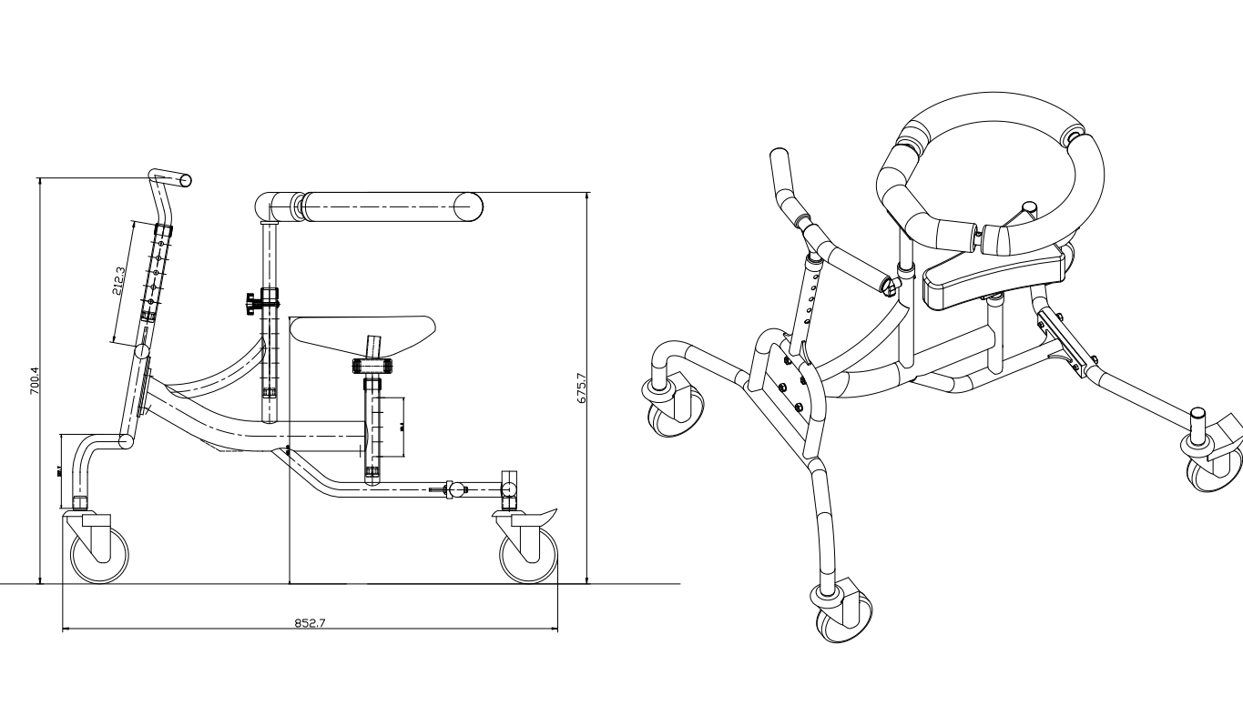 残疾儿童助行学步车设计三维CatiaV5R20带参+CAD+说明书