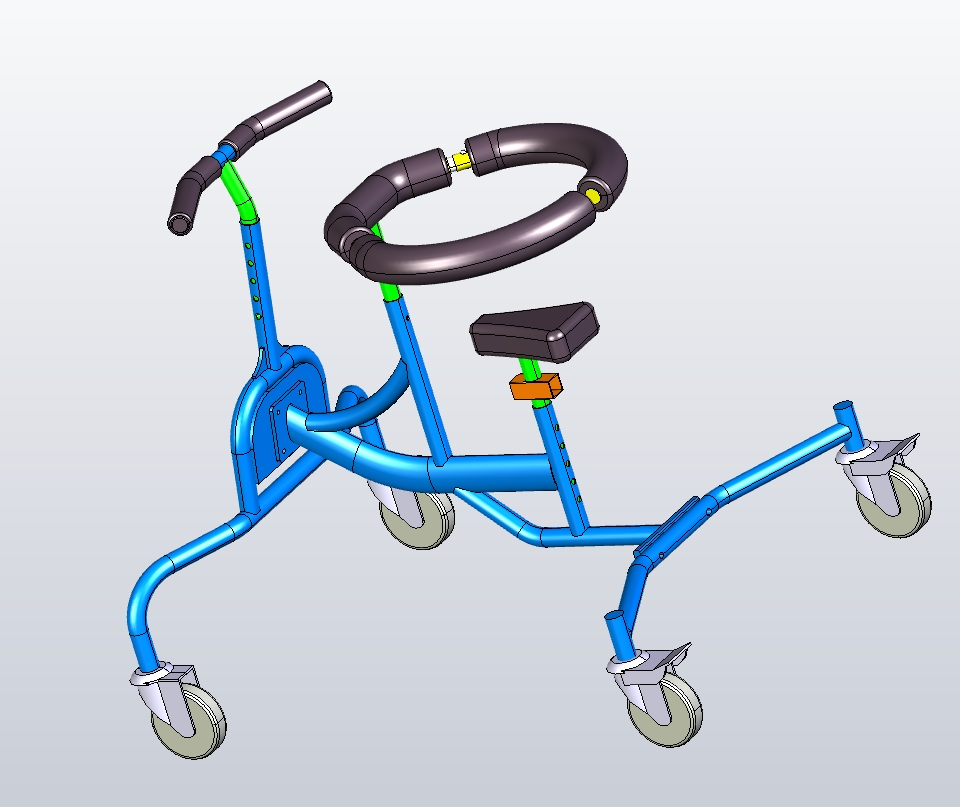 残疾儿童助行学步车设计三维CatiaV5R20带参+CAD+说明书