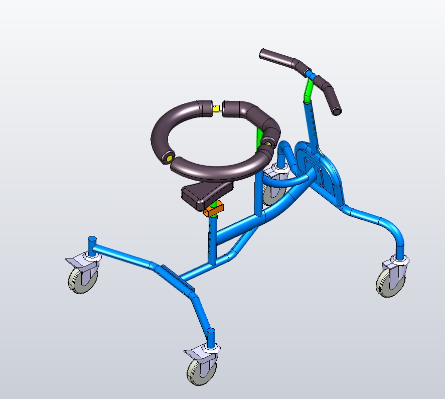 残疾儿童助行学步车设计三维CatiaV5R20带参+CAD+说明书