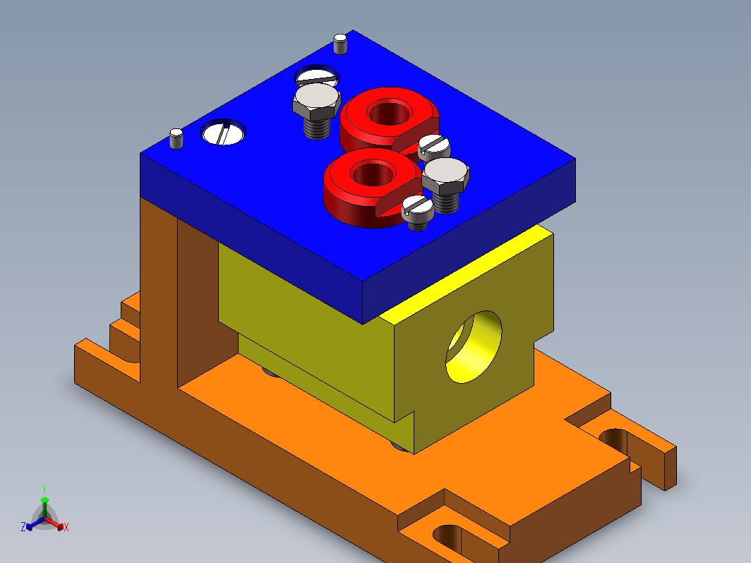 机械加工阀体钻孔夹具3D图纸