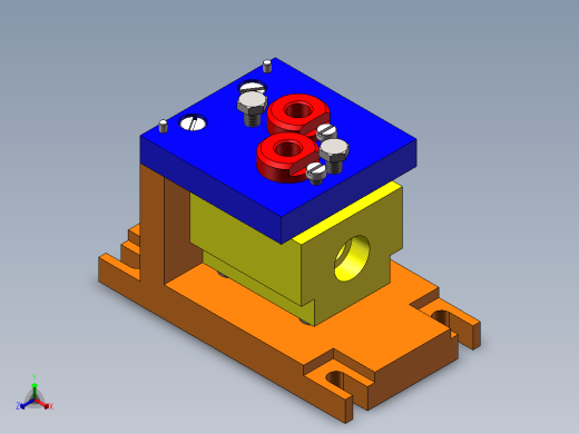 机械加工阀体钻孔夹具3D图纸