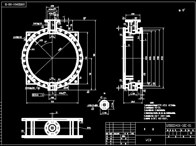 1200D341X-10C中线蝶阀图纸+CAD+说明书