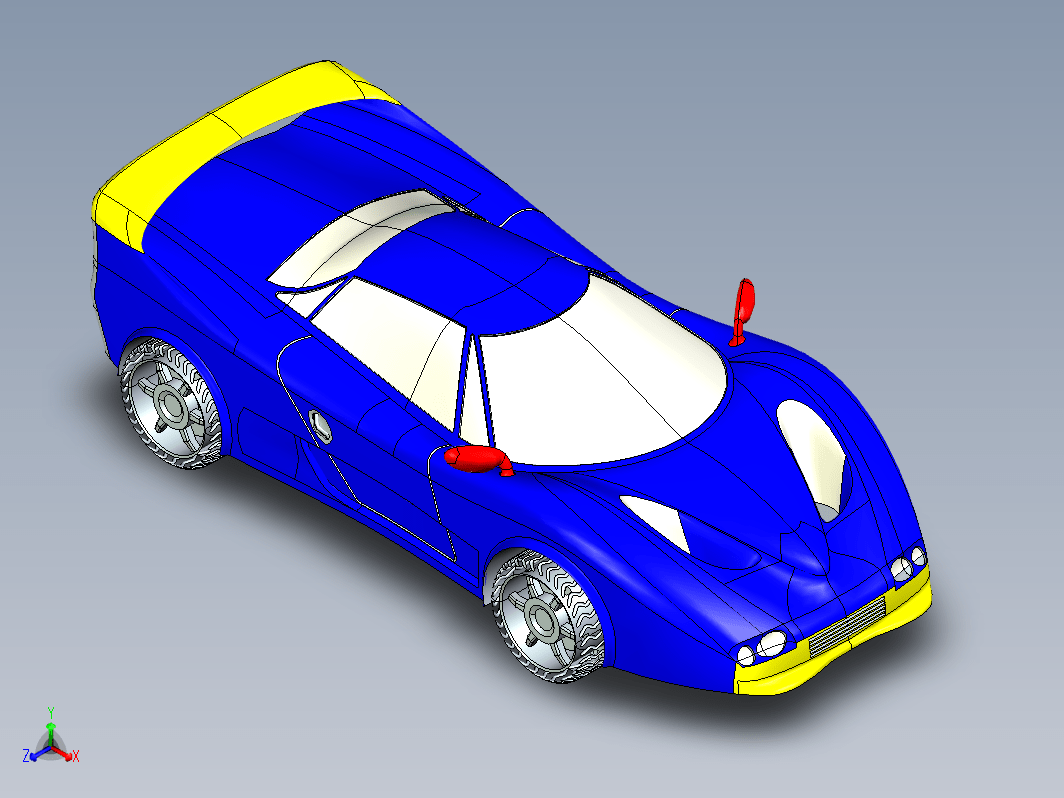 跑车造型 3D模型（Creo