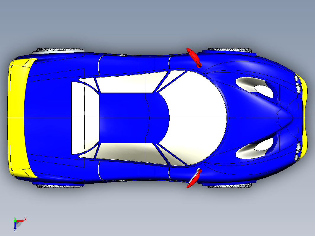 跑车造型 3D模型（Creo