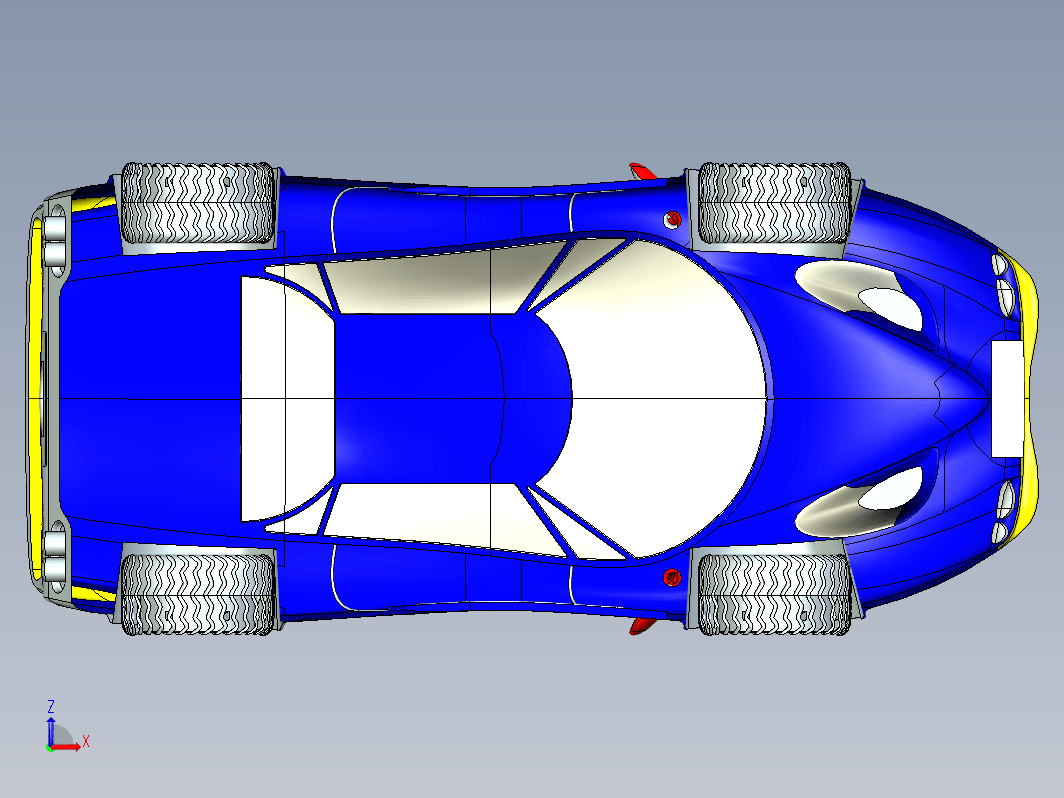 跑车造型 3D模型（Creo