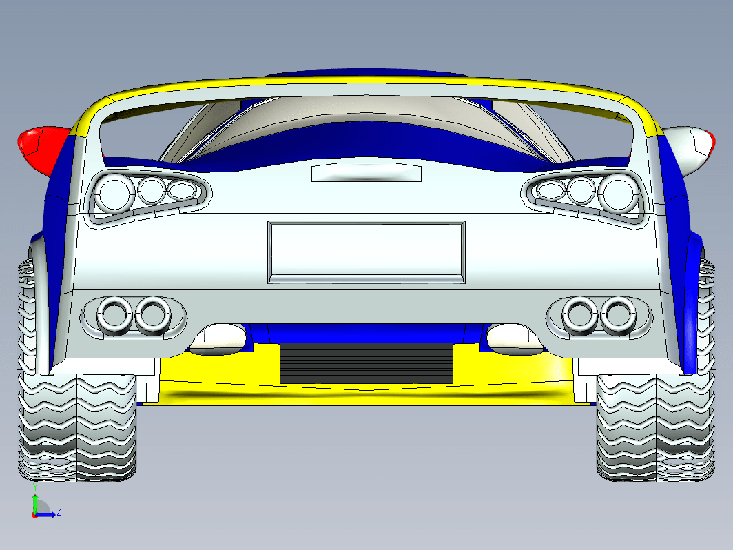 跑车造型 3D模型（Creo