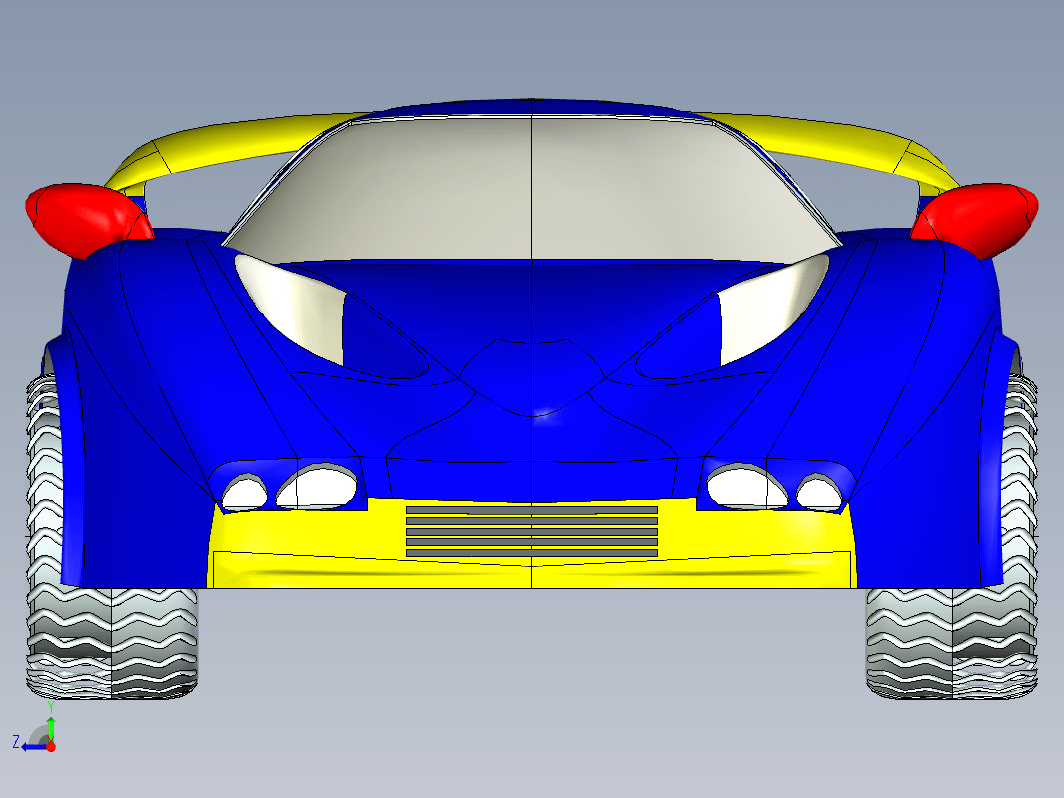 跑车造型 3D模型（Creo