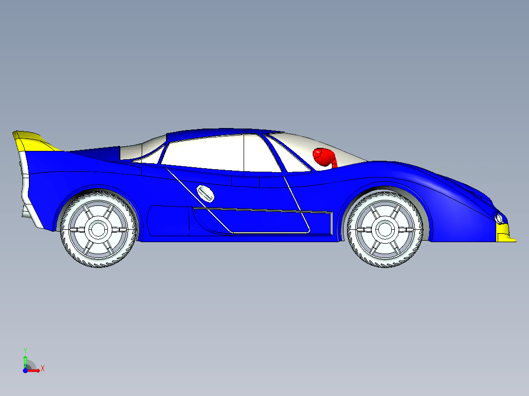 跑车造型 3D模型（Creo