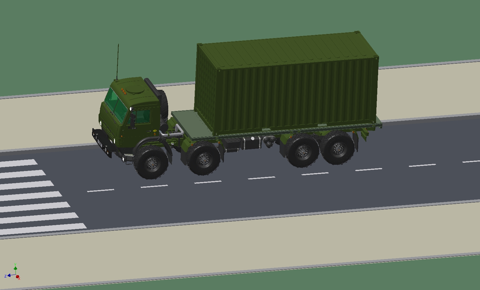 俄军kamaz 63501 8x8集装箱卡车