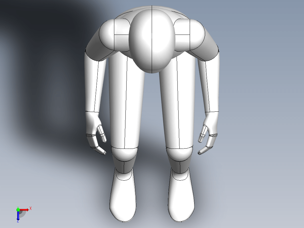 3D 人物坐姿模型