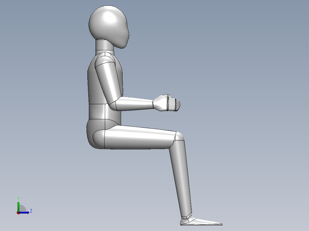 3D 人物坐姿模型