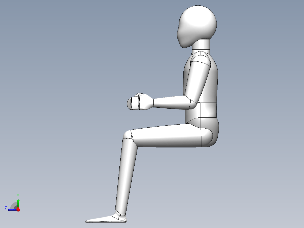 3D 人物坐姿模型