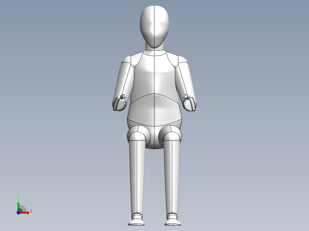 3D 人物坐姿模型