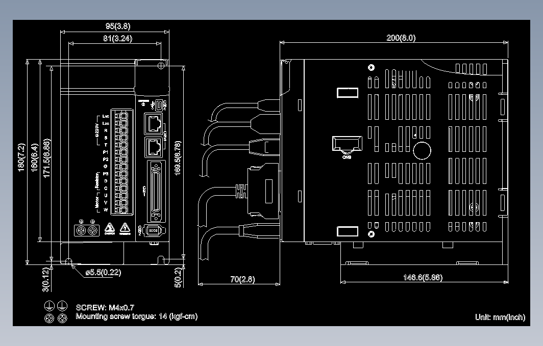 伺服电机ASD-A3-2023- M图纸