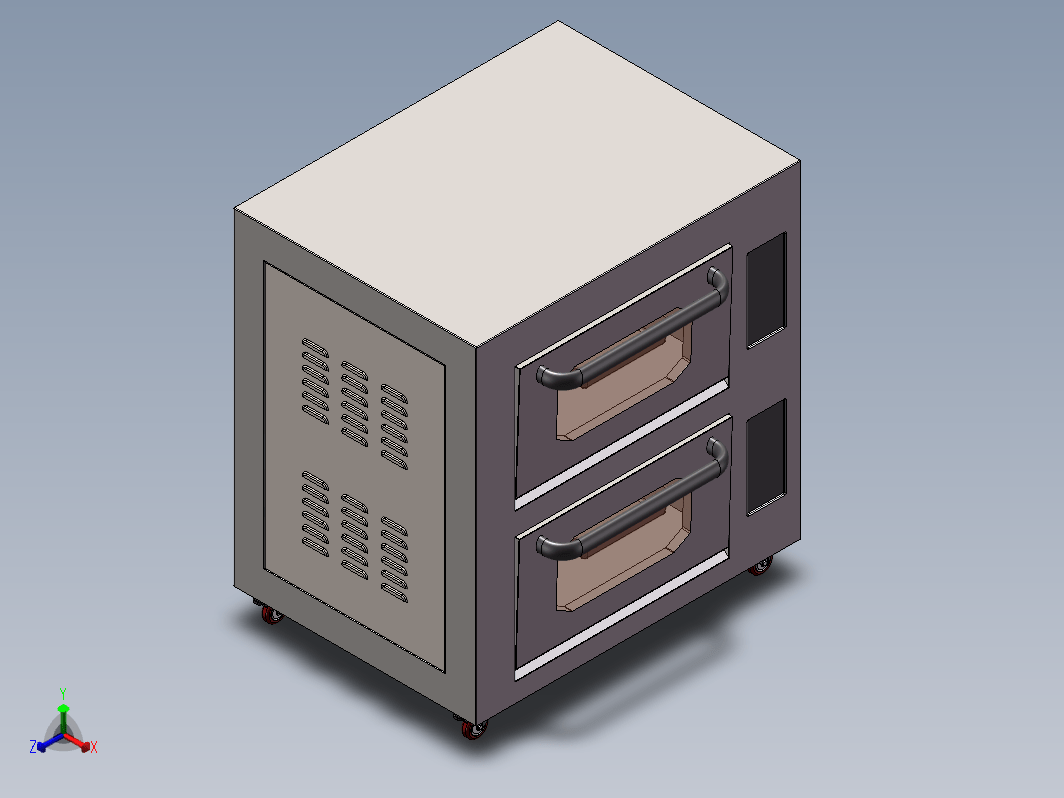 二层四盘专业大型电烤箱模型