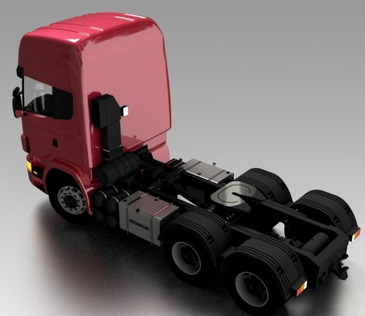 V8 6x4大卡车头模型缩略图