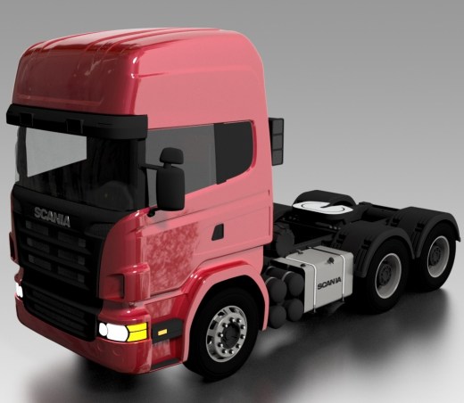 V8 6x4大卡车头模型缩略图