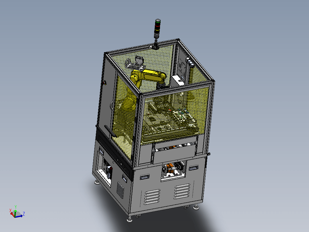 连接器整体组装，机械手完成底壳，PCB板和上盖组装