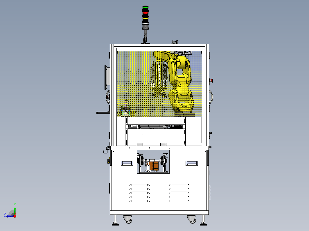 连接器整体组装，机械手完成底壳，PCB板和上盖组装