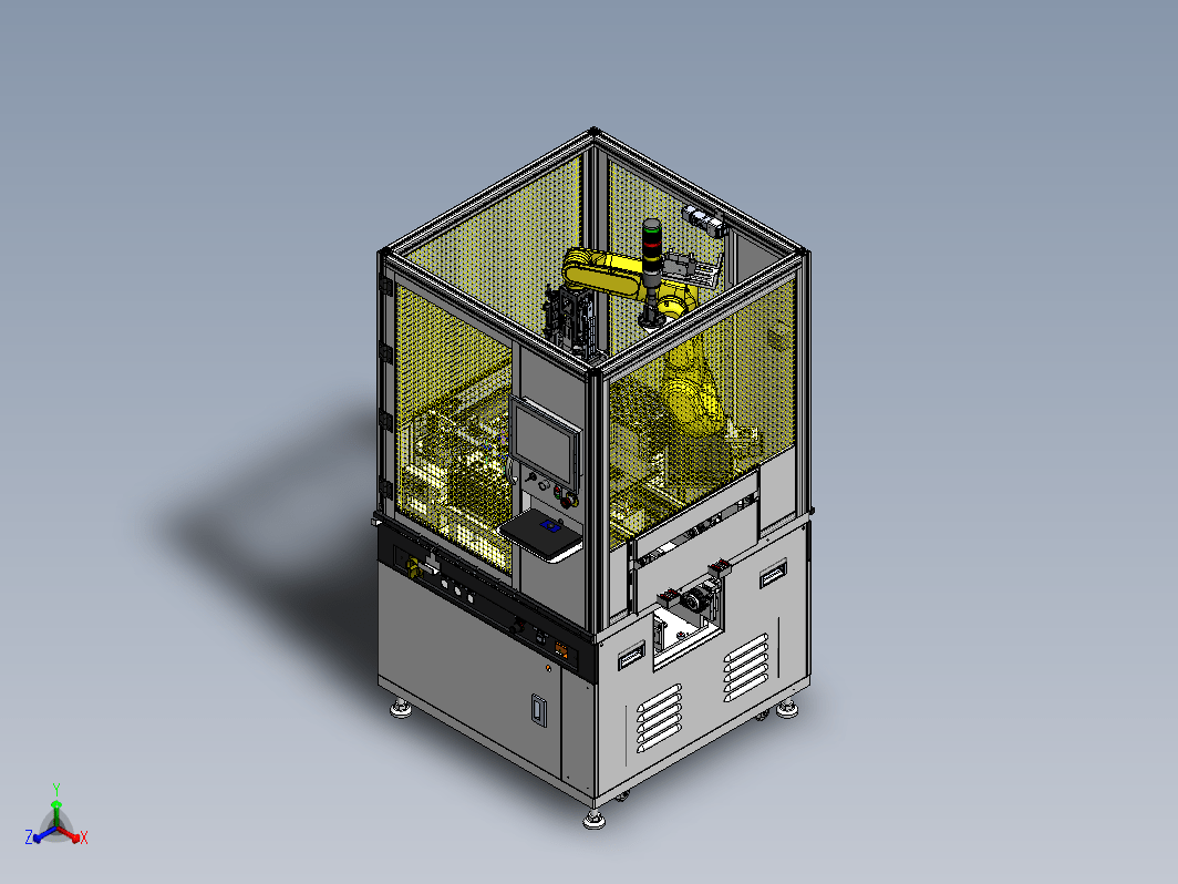 连接器整体组装，机械手完成底壳，PCB板和上盖组装