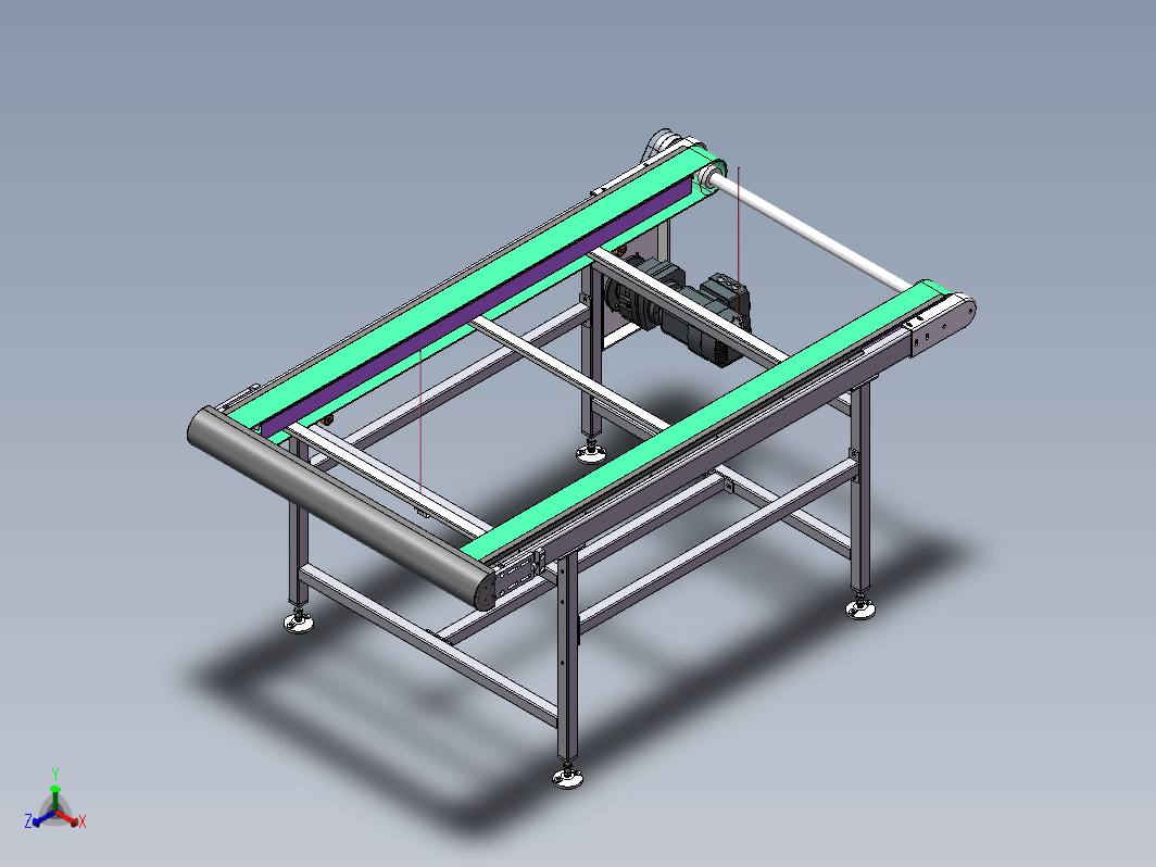 皮带输送线3D+2DCAD+加工件标准件清单BOM