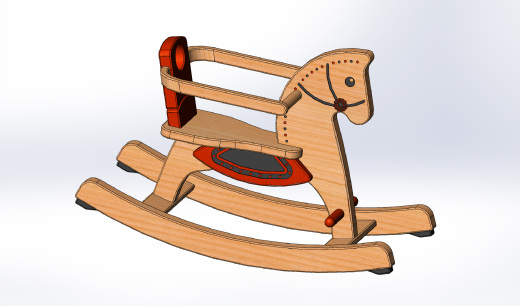 rocking horse儿童摇摇木马简易模型缩略图