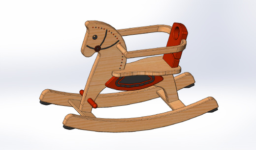 rocking horse儿童摇摇木马简易模型