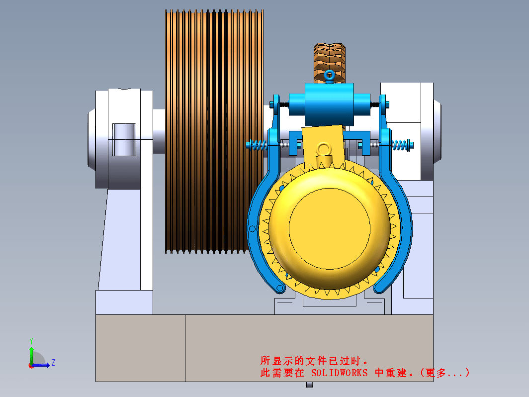 电梯曳引机三维SW2021带参