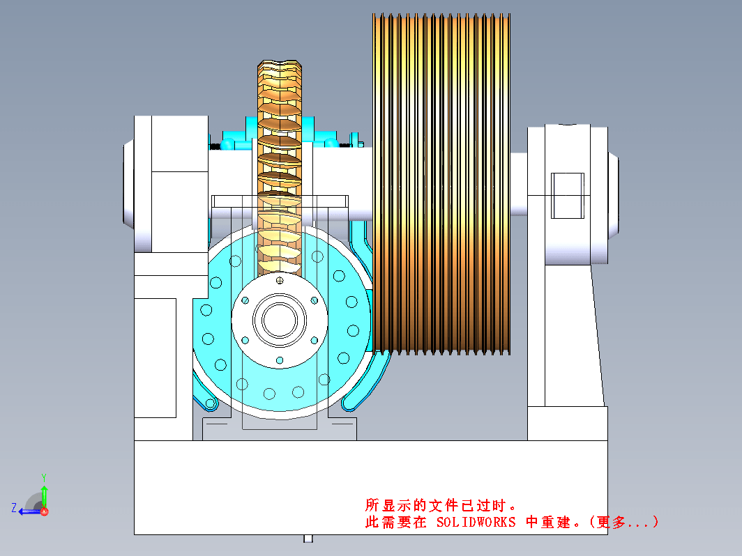 电梯曳引机三维SW2021带参