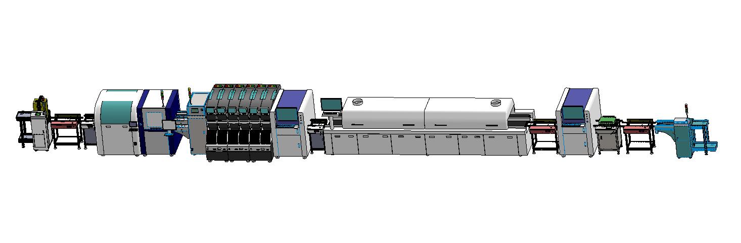 SMT车间自动化生产线体模型图
