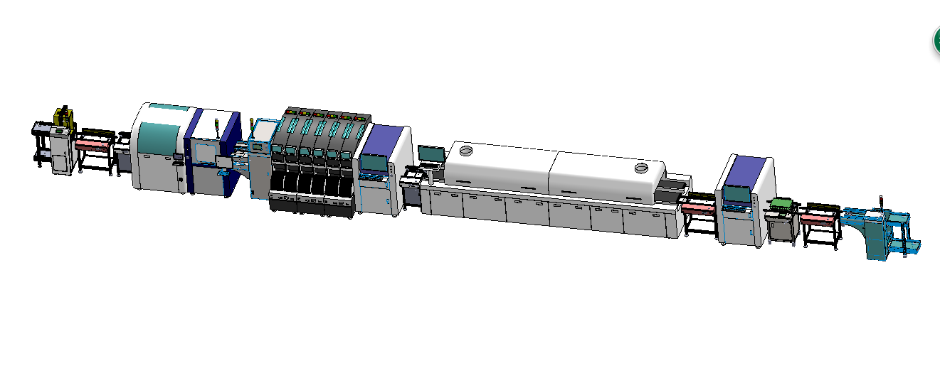 SMT车间自动化生产线体模型图