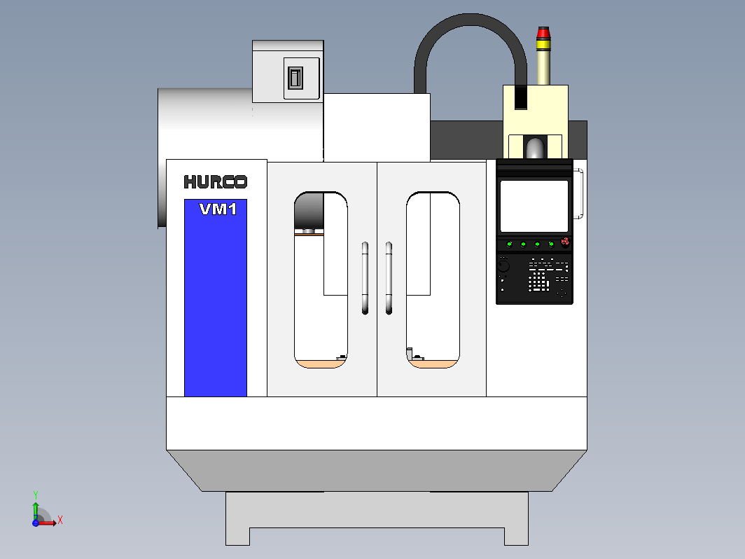 简易Hurco Vm1立式铣床模型3D图纸 solidworks设计 附STEP IGS等