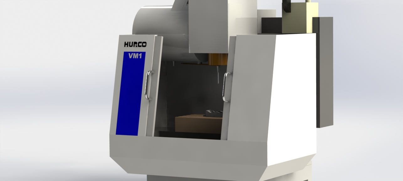 简易Hurco Vm1立式铣床模型3D图纸 solidworks设计 附STEP IGS等