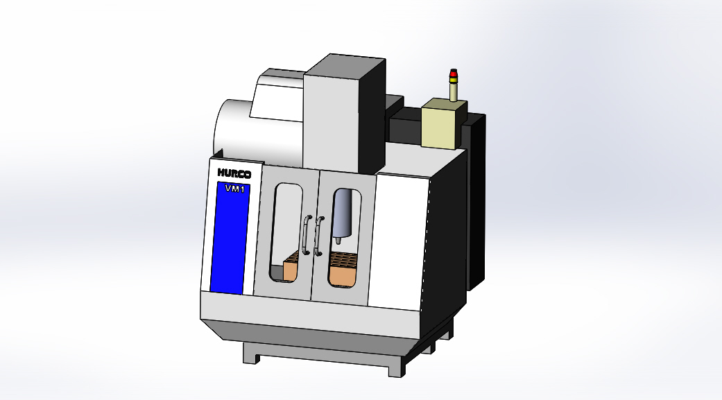 简易Hurco Vm1立式铣床模型3D图纸 solidworks设计 附STEP IGS等