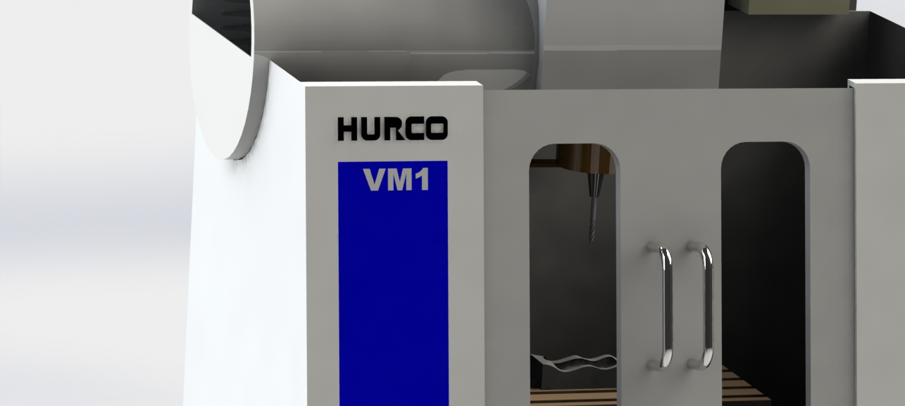 简易Hurco Vm1立式铣床模型3D图纸 solidworks设计 附STEP IGS等