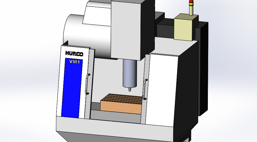 简易Hurco Vm1立式铣床模型3D图纸 solidworks设计 附STEP IGS等