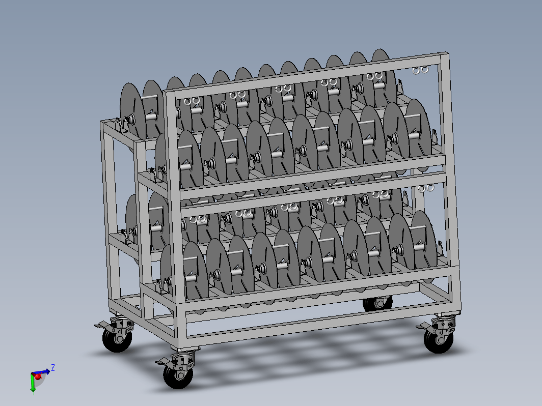 24盘带架放线器三维SW2018无参