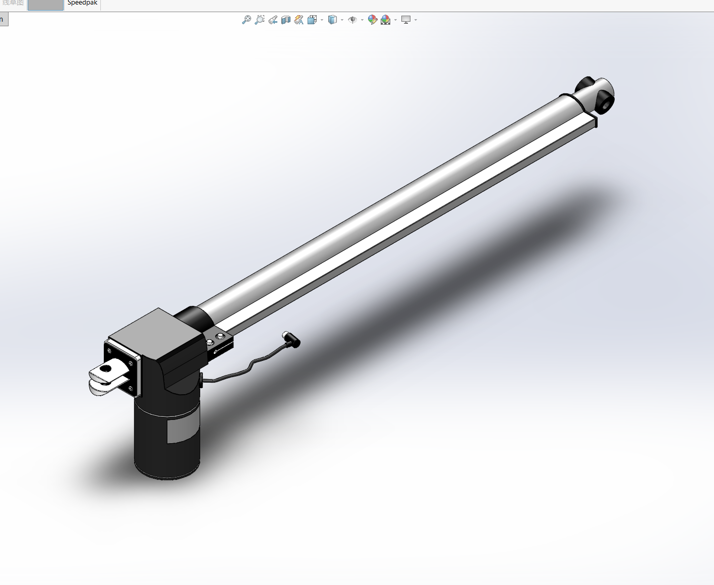 电动推杆三维SW2023无参