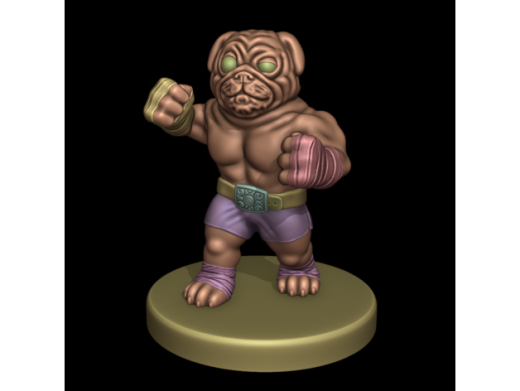 Pugilistm Pug拳击狗卡通模型缩略图