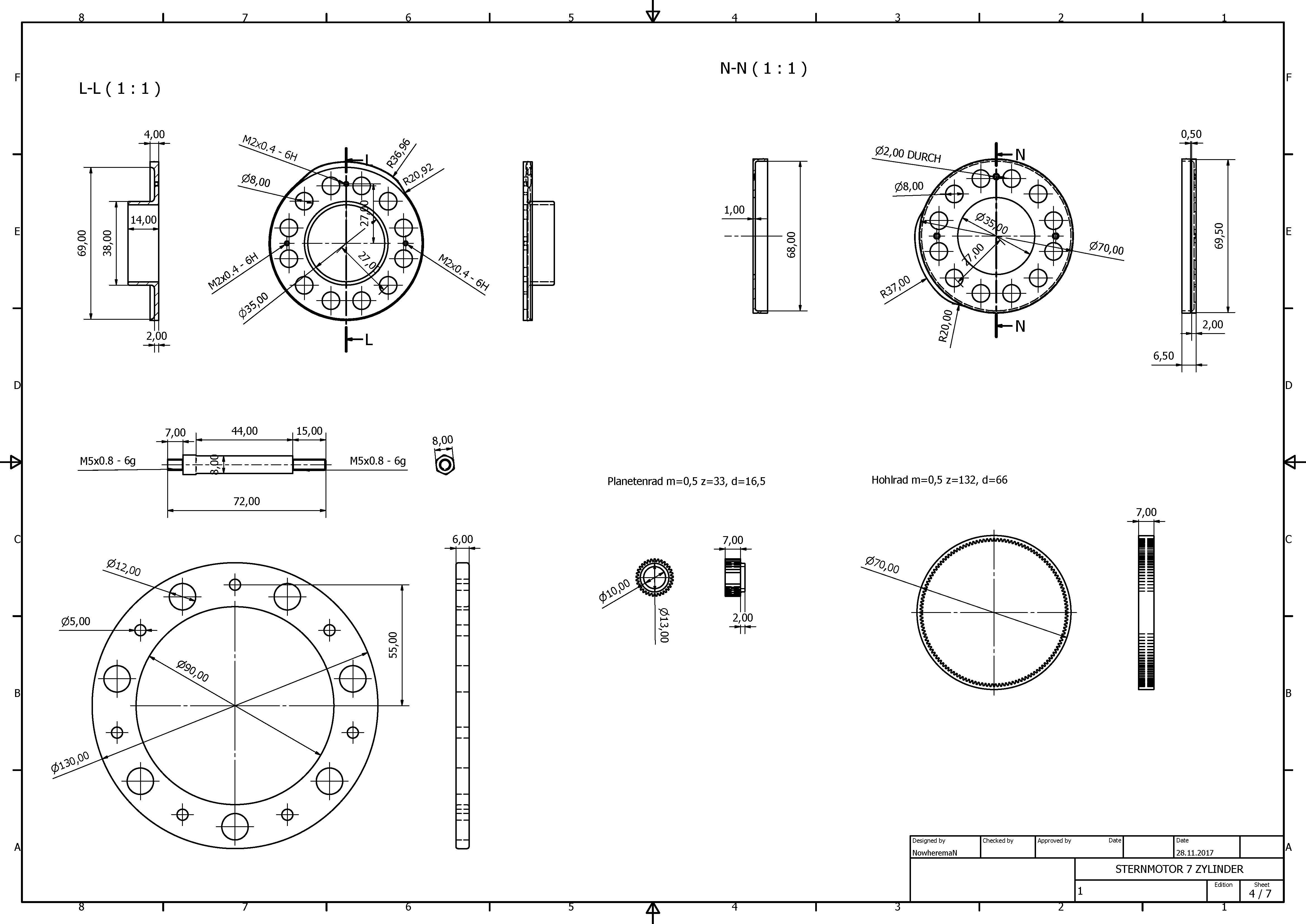 详细的7缸星型发动机